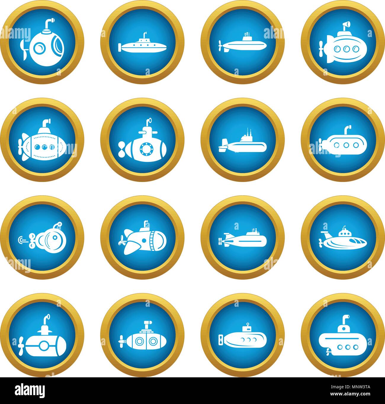 Submarine icons set, simple style Stock Vector Image & Art - Alamy
