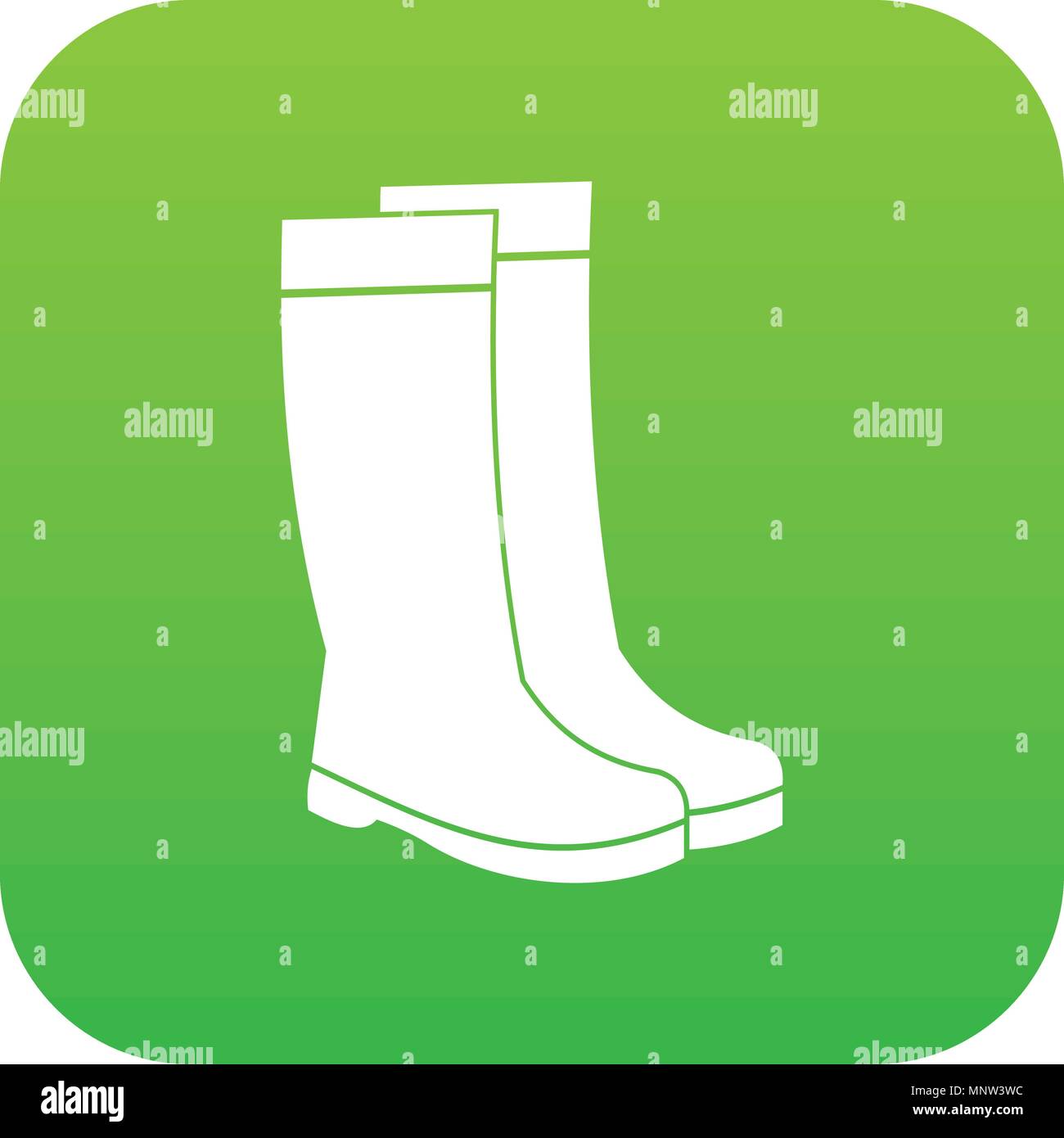 Rubber boots icon digital green Stock Vector
