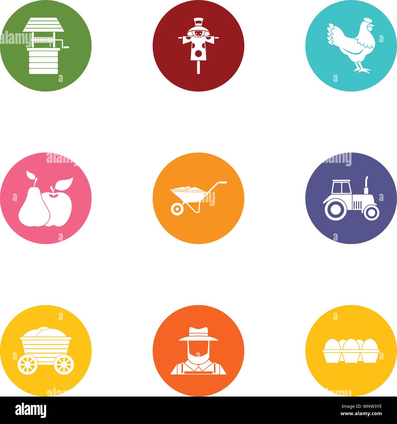 Making a landing icons set, flat style Stock Vector Image & Art - Alamy