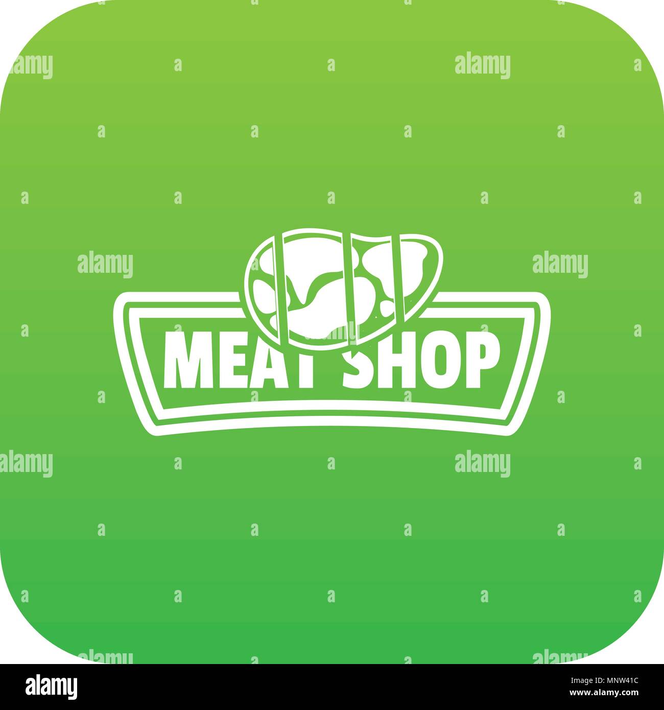 Meat shop icon green vector Stock Vector
