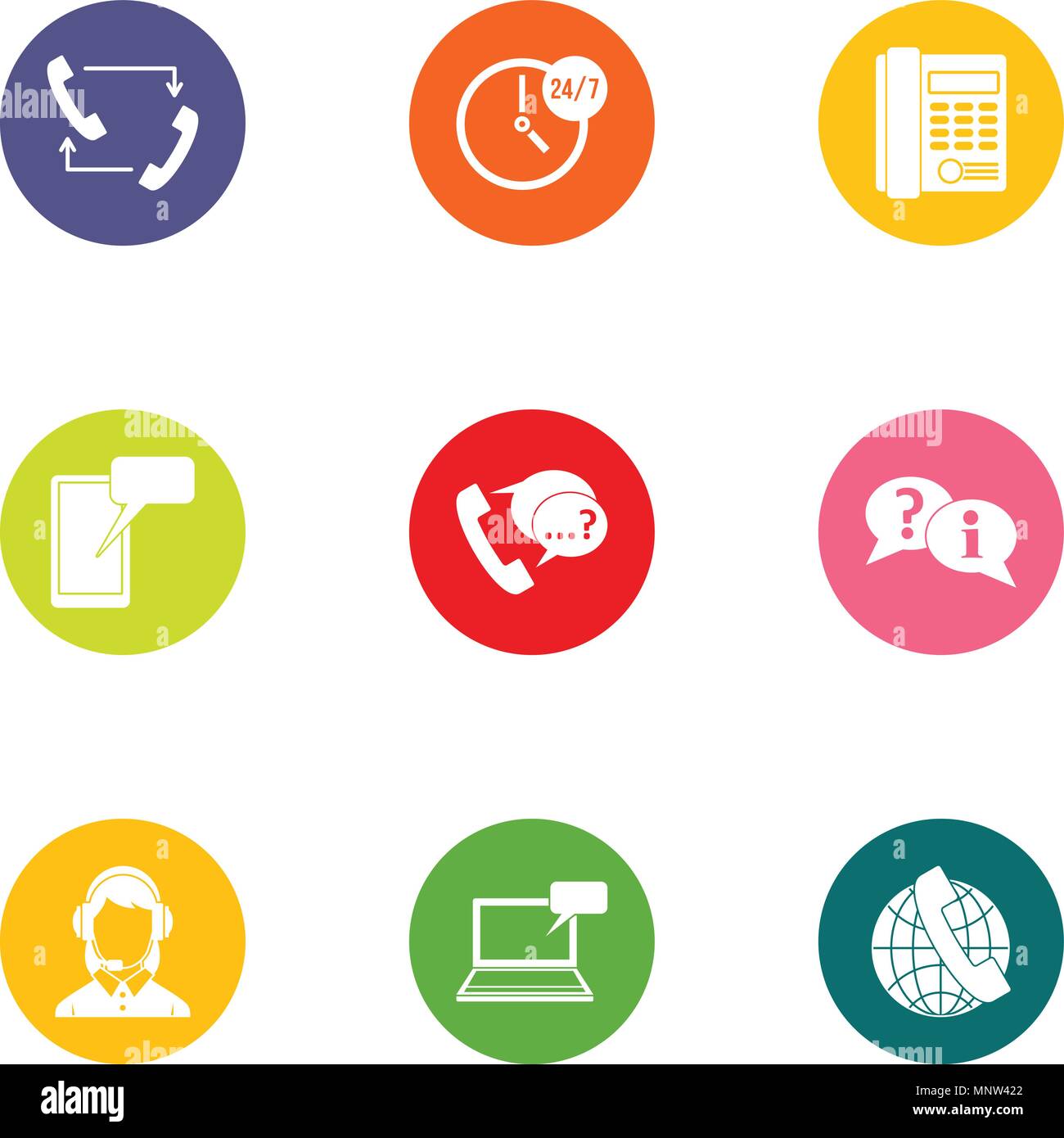 Urge icons set, flat style Stock Vector