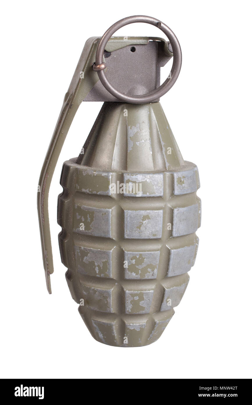 grenade isolated on a white background Stock Photo - Alamy