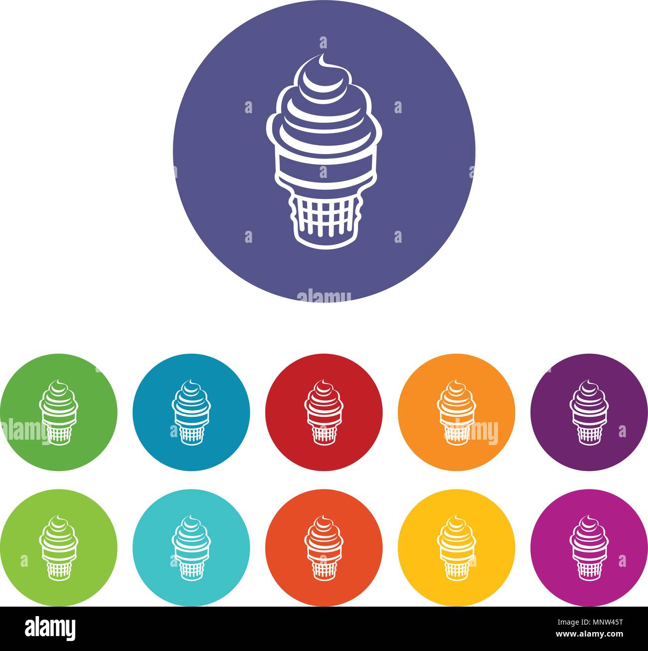Ice cream in waffle cup icon, outline style Stock Vector Image & Art ...