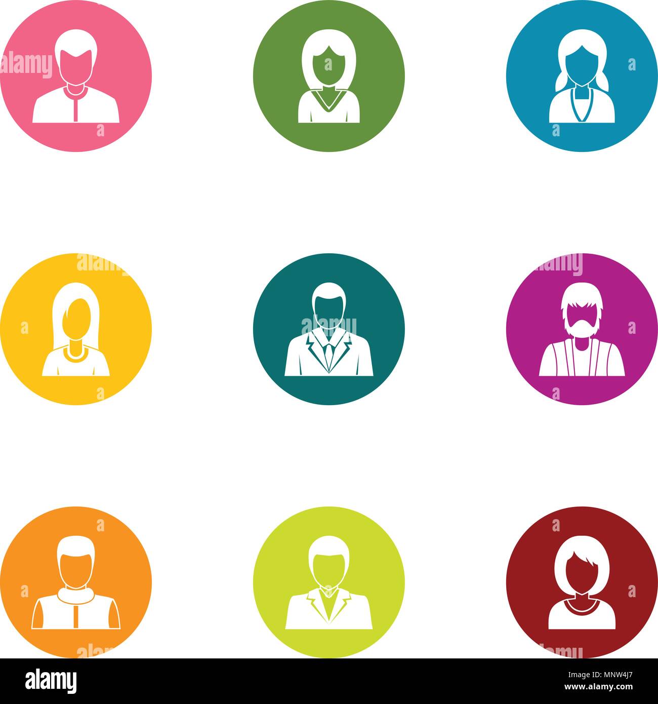 Personage icons set, flat style Stock Vector Image & Art - Alamy
