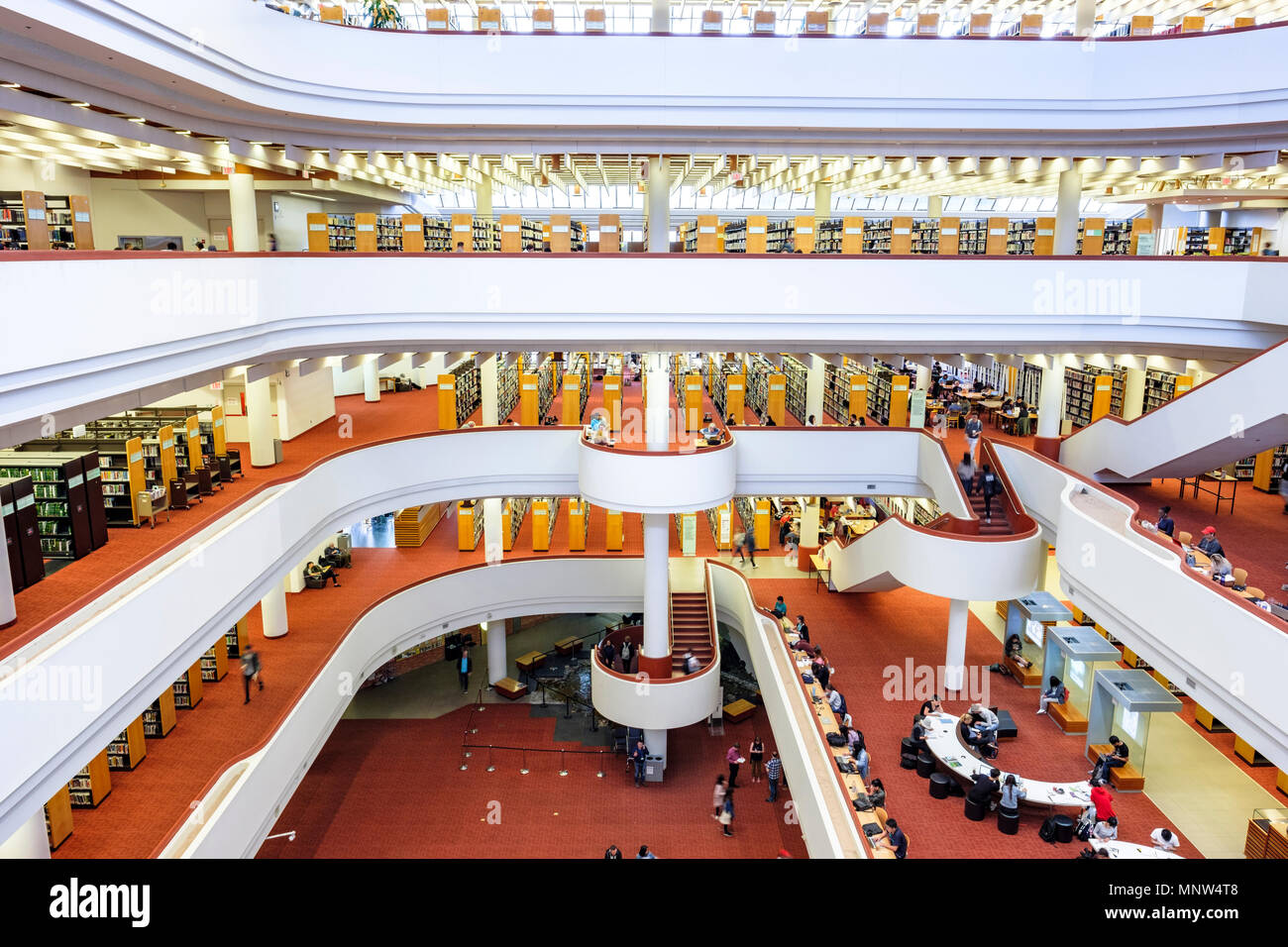 Interior of Toronto Reference Library, largest public reference library in Canada, by architect Raymond Moriyama, downtown Toronto, Ontario, Canada Stock Photo