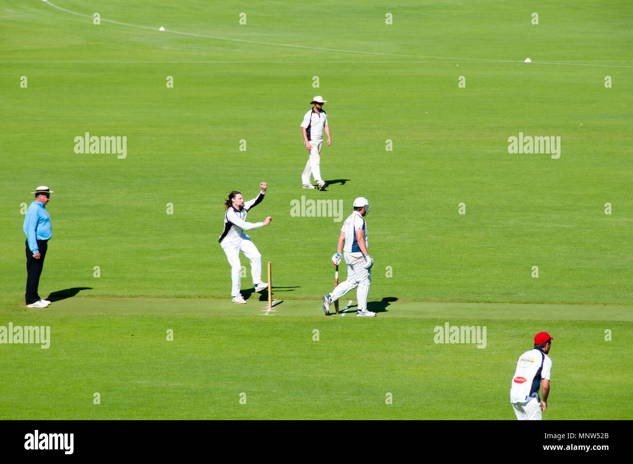 PERTH, AUSTRALIA - February 10, 2018: Outdoors recreational cricket game played in park Stock Photo