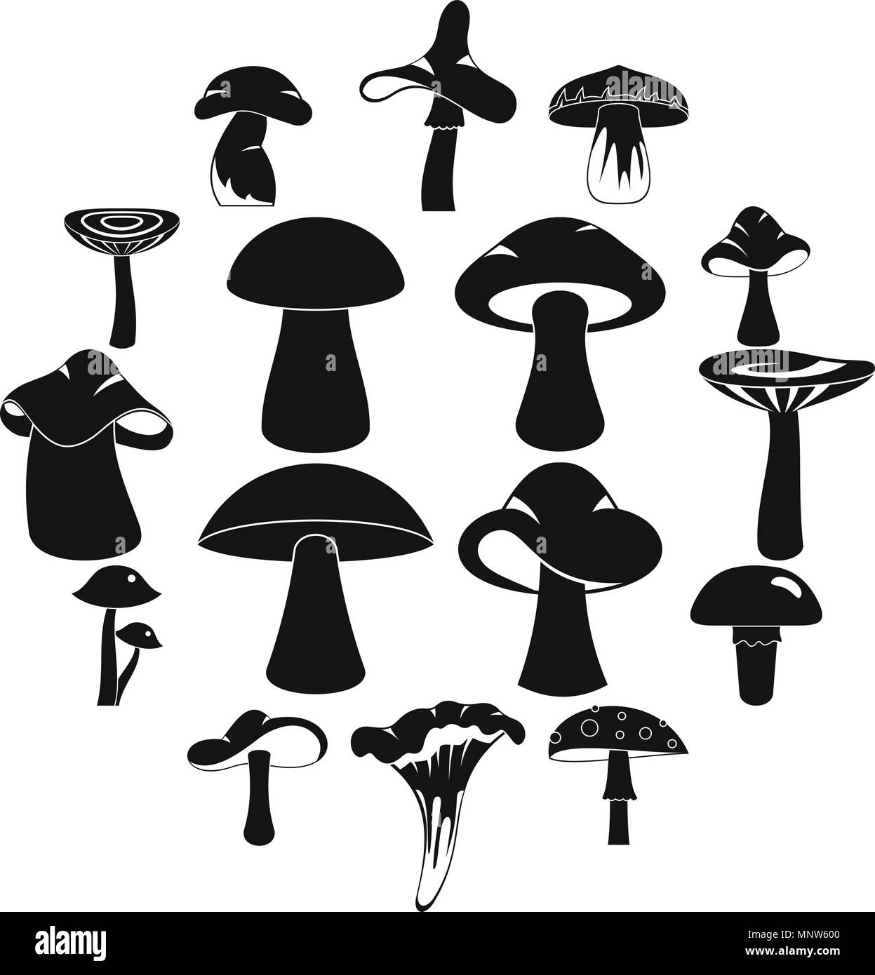 Mushroom icons set, simple style Stock Vector Image & Art Alamy