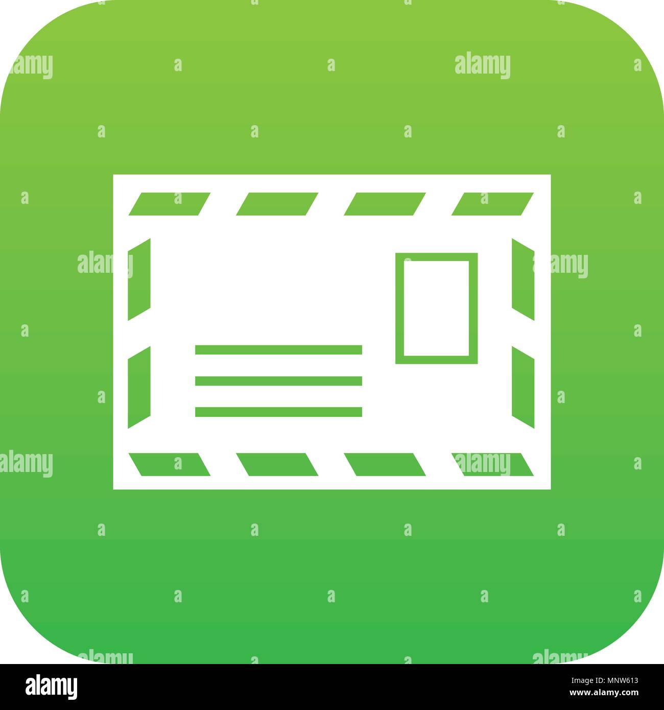 Postage envelope with stamp icon digital green Stock Vector Image & Art ...