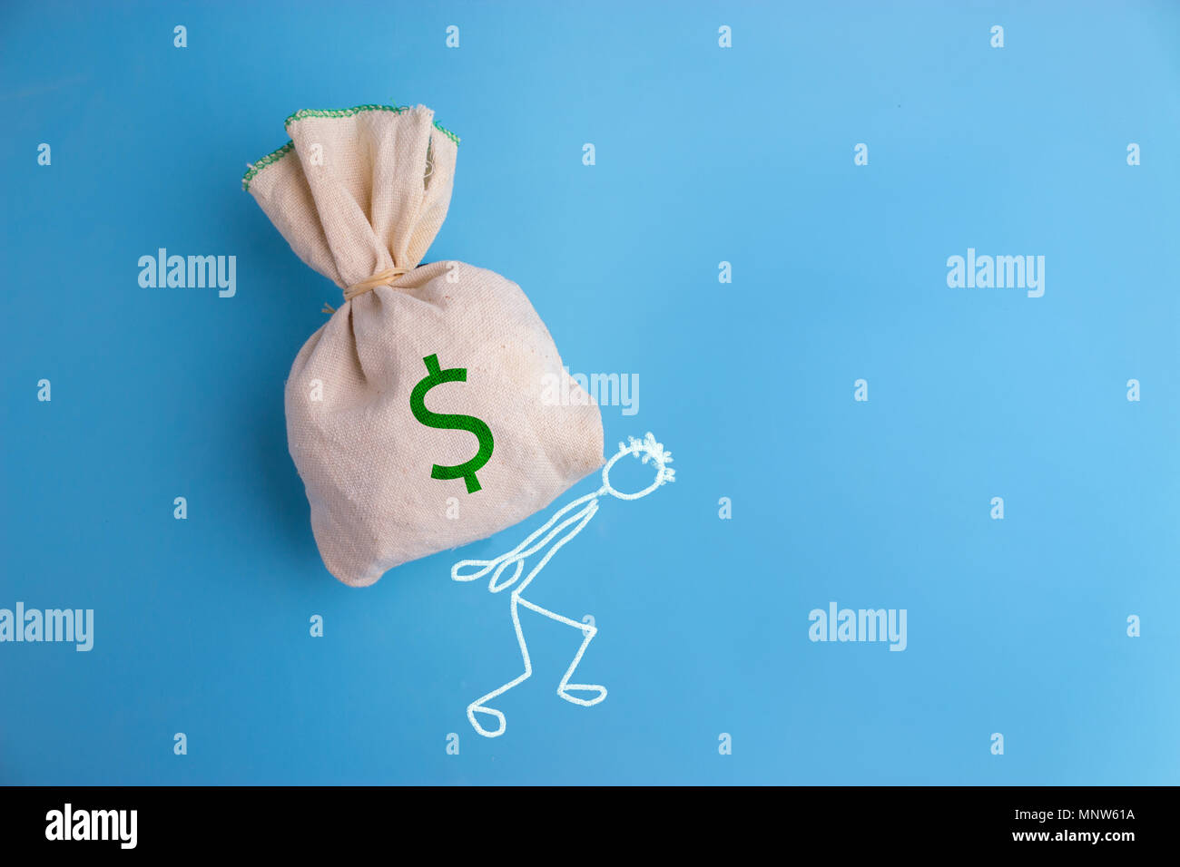 sketch of a Businessman carrying a money bag with US dollar sign Stock ...