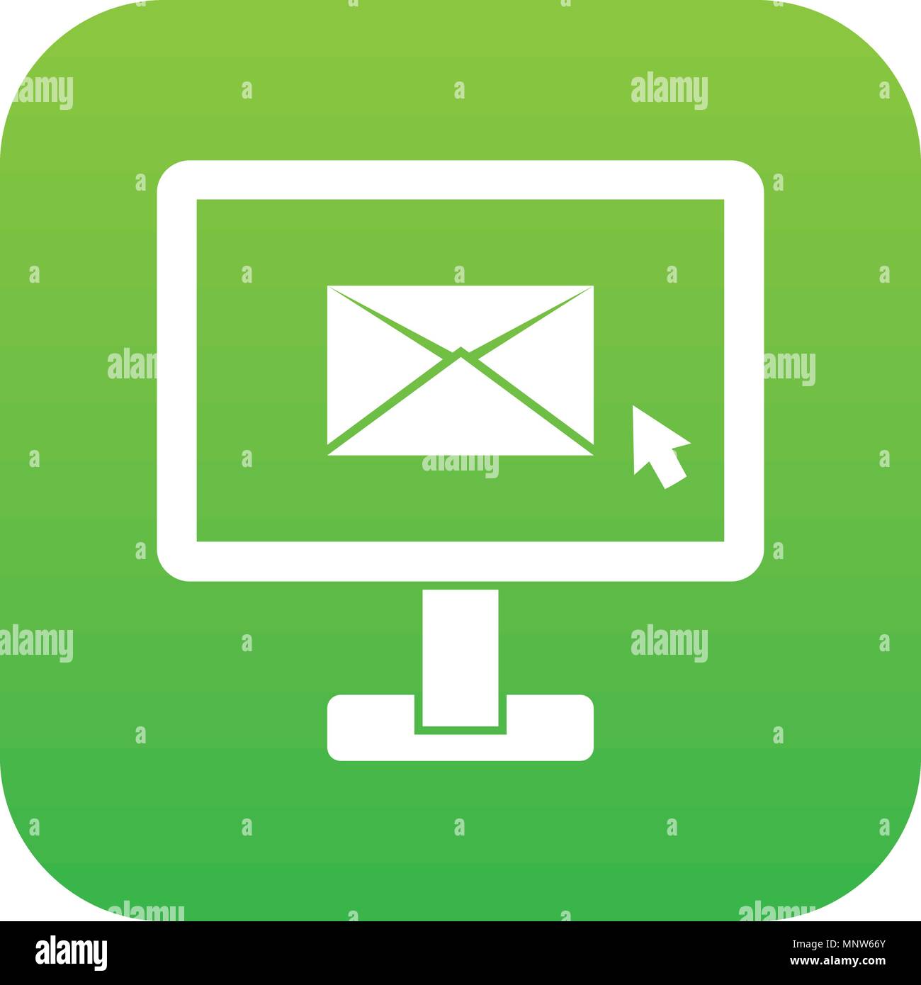 Monitor with email sign icon digital green Stock Vector Image & Art - Alamy