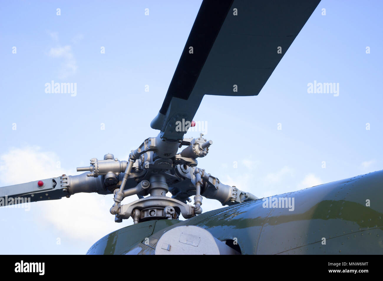 Rotating rotor of the helicopter close up Stock Photo Alamy