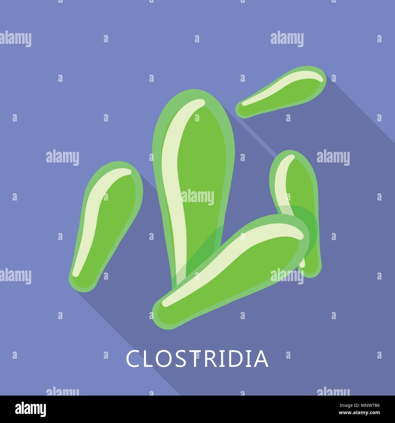 Clostridia icon, flat style Stock Vector