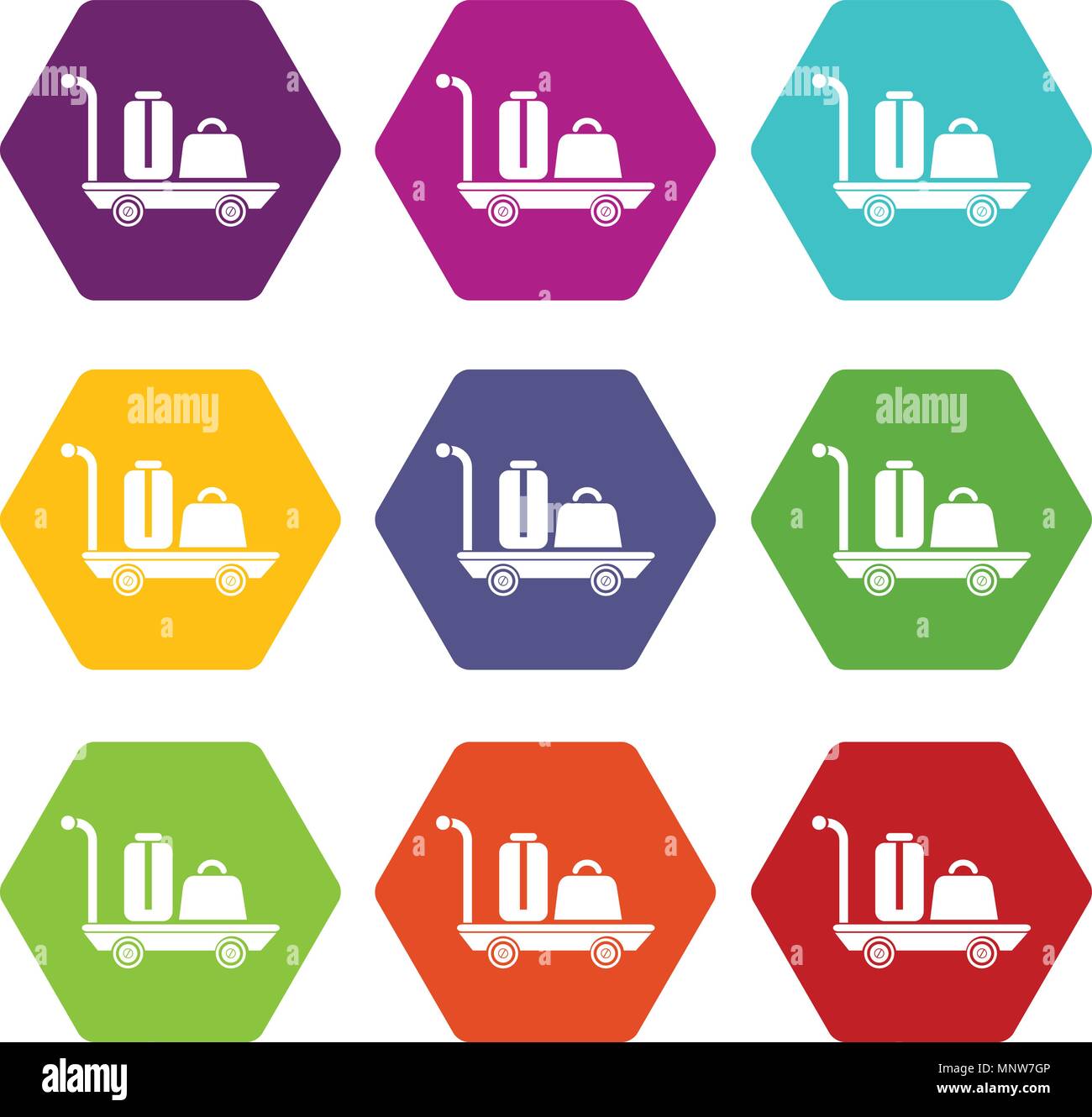 Luggage trolley icons set 9 vector Stock Vector Image & Art - Alamy