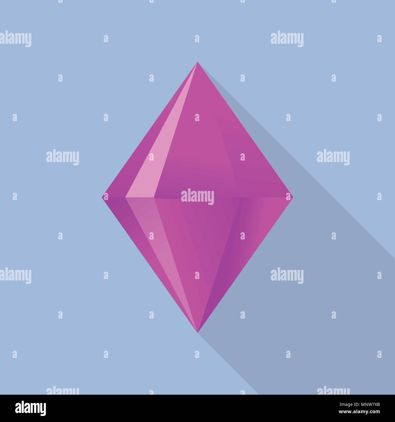 Pink tourmaline stone icon, flat style Stock Vector