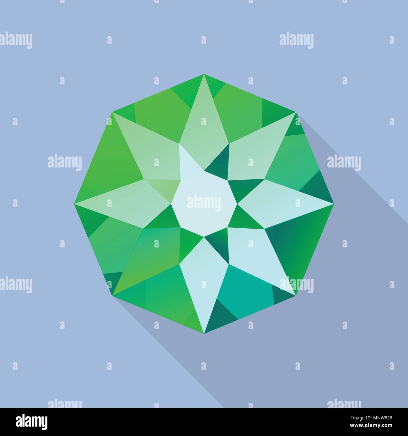 Star emerald icon, flat style Stock Vector