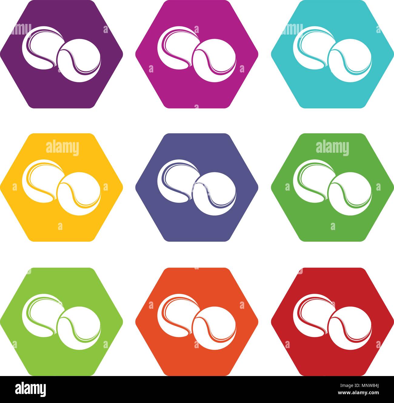 Tennis ball icons set 9 vector Stock Vector Image & Art - Alamy