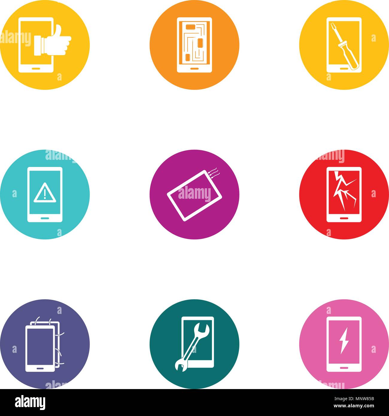 Displaying icons set, flat style Stock Vector Image & Art - Alamy