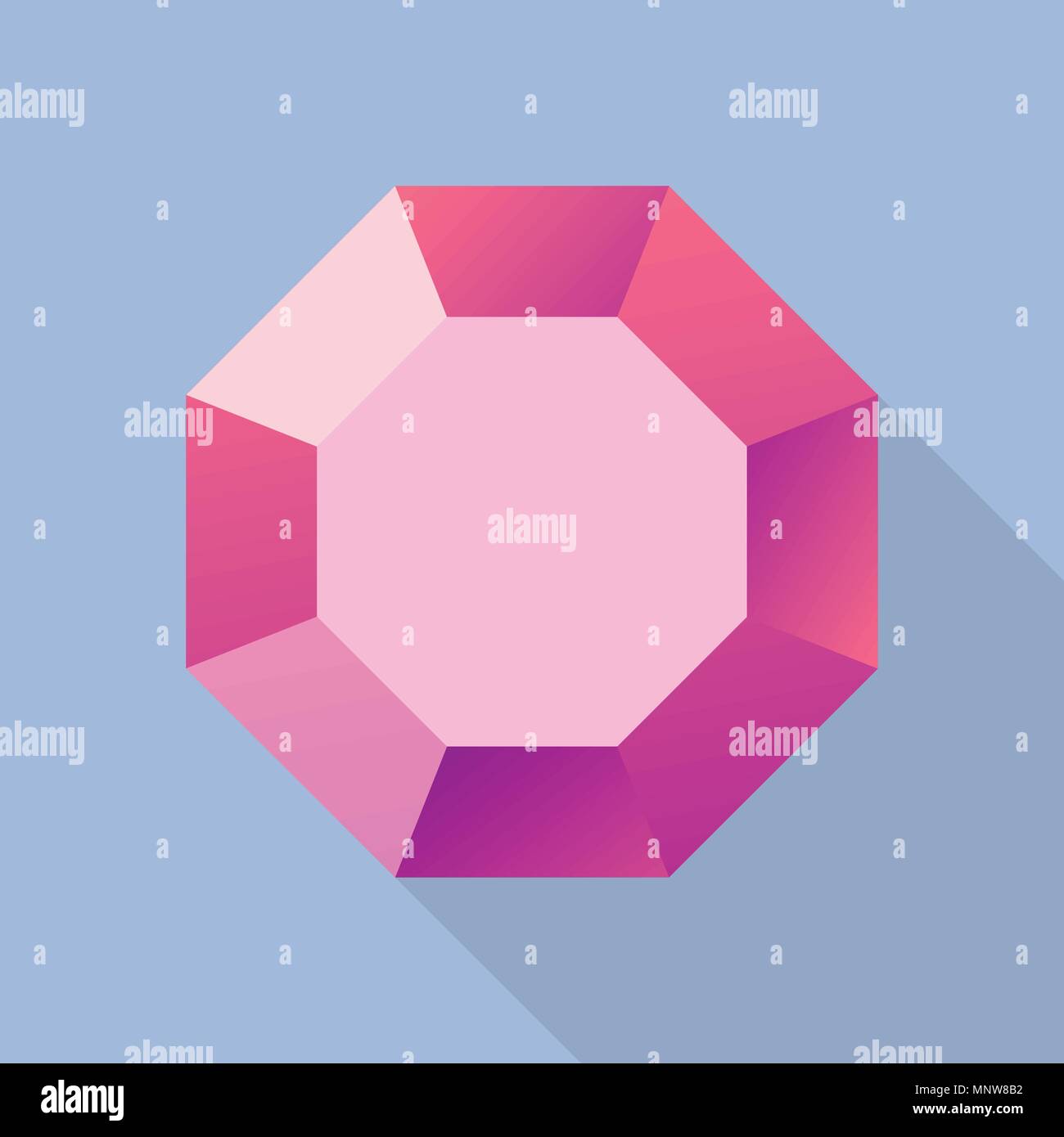 Ruby stone icon, flat style Stock Vector
