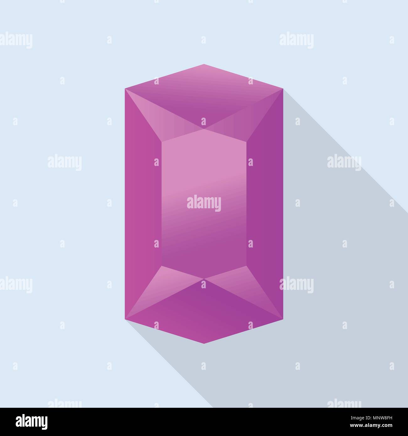 Shiny tourmaline icon, flat style Stock Vector