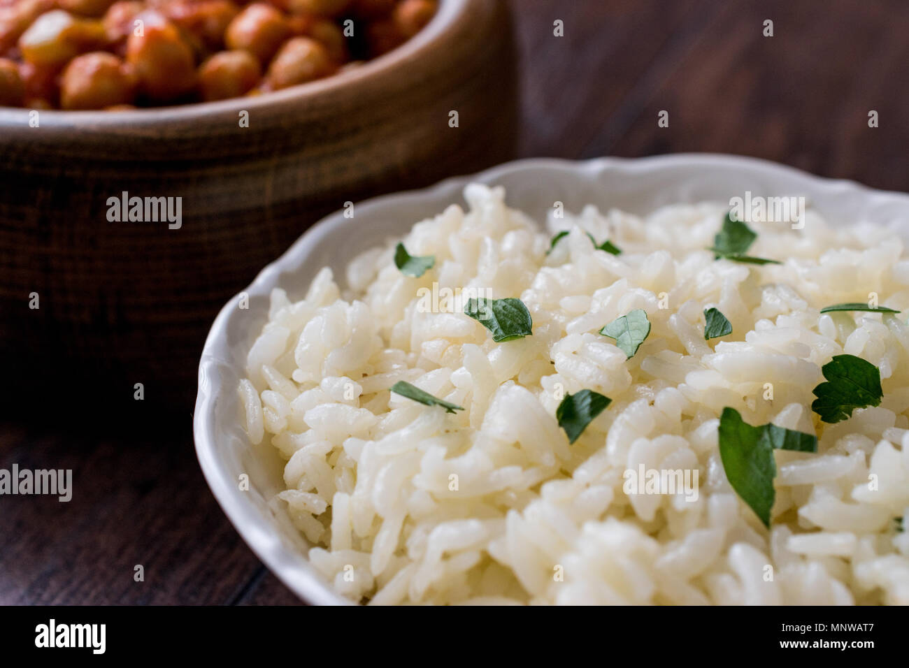 Normal Channa Rice Chana masala food detail hi-res stock photography and images - Alamy