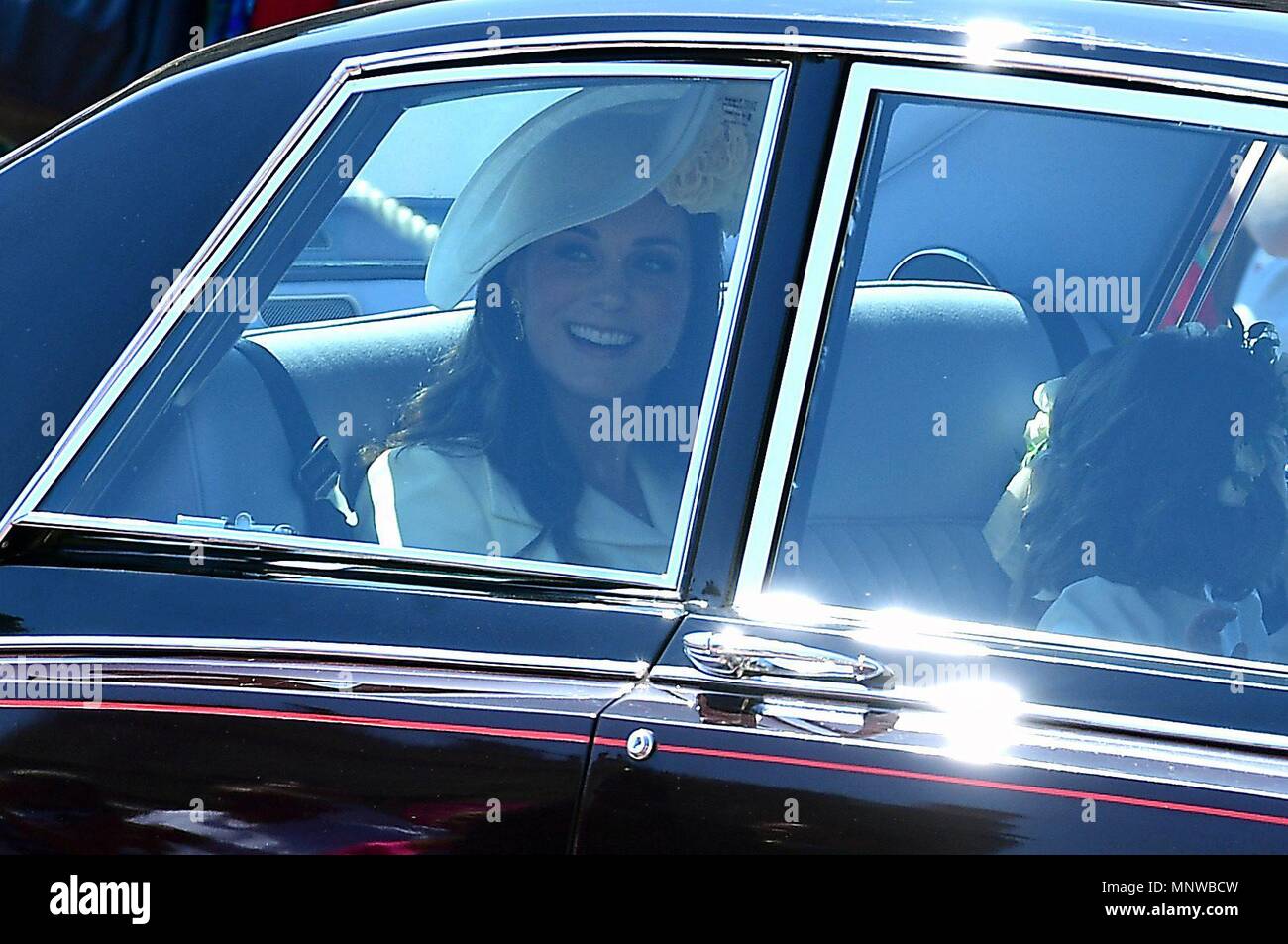 (180519) -- WINDSOR, mayo 19, 2018 (Xinhua) -- Catalina, duquesa de Cambridge, llega a la capilla de San Jorge en el Castillo de Windsor para asistir a la boda del prÃncipe Enrique y su prometida Meghan Markle, en Windsor, Reino Unido, el 19 de mayo de 2018.  Cordon Press Stock Photo