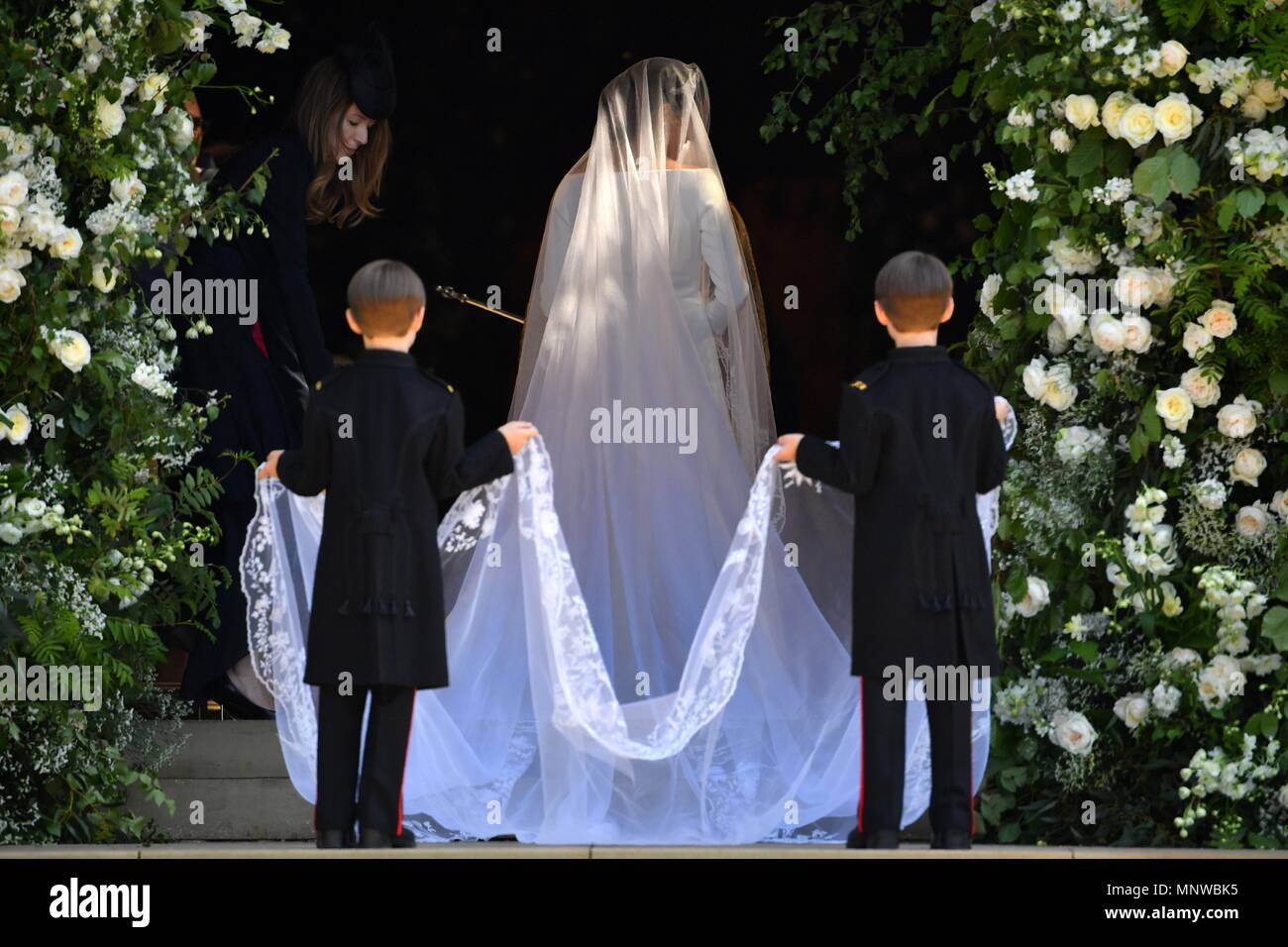 (180519) -- WINDSOR, mayo 19, 2018 (Xinhua) -- La prometida del prÃncipe Enrique, Meghan Markle, llega a la capilla de San Jorge en el Castillo de Windsor para la celebraciÃ³n de su boda real, en Windsor, Reino Unido, el 19 de mayo de 2018.  Cordon Press Stock Photo