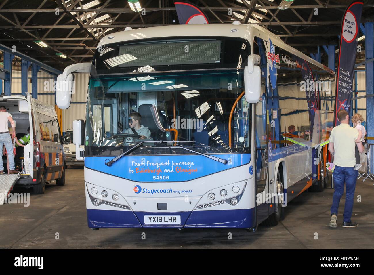 The Stagecoach Fife Open Day to celebrate 100 years of the bus depot in Dunfermline Stock Photo