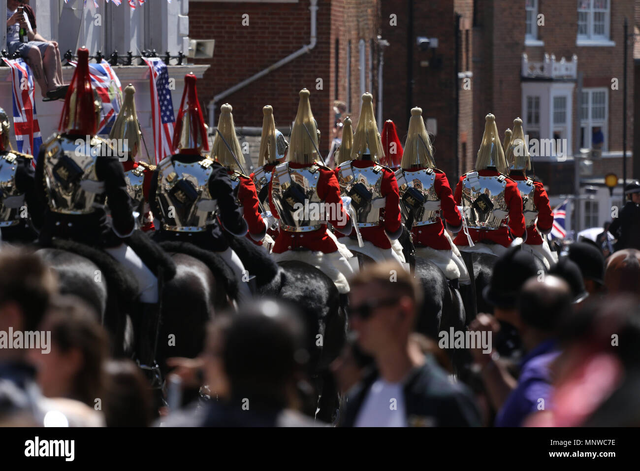 Windsor, UK, 19 May 2018. Members of the Household Cavalry make their