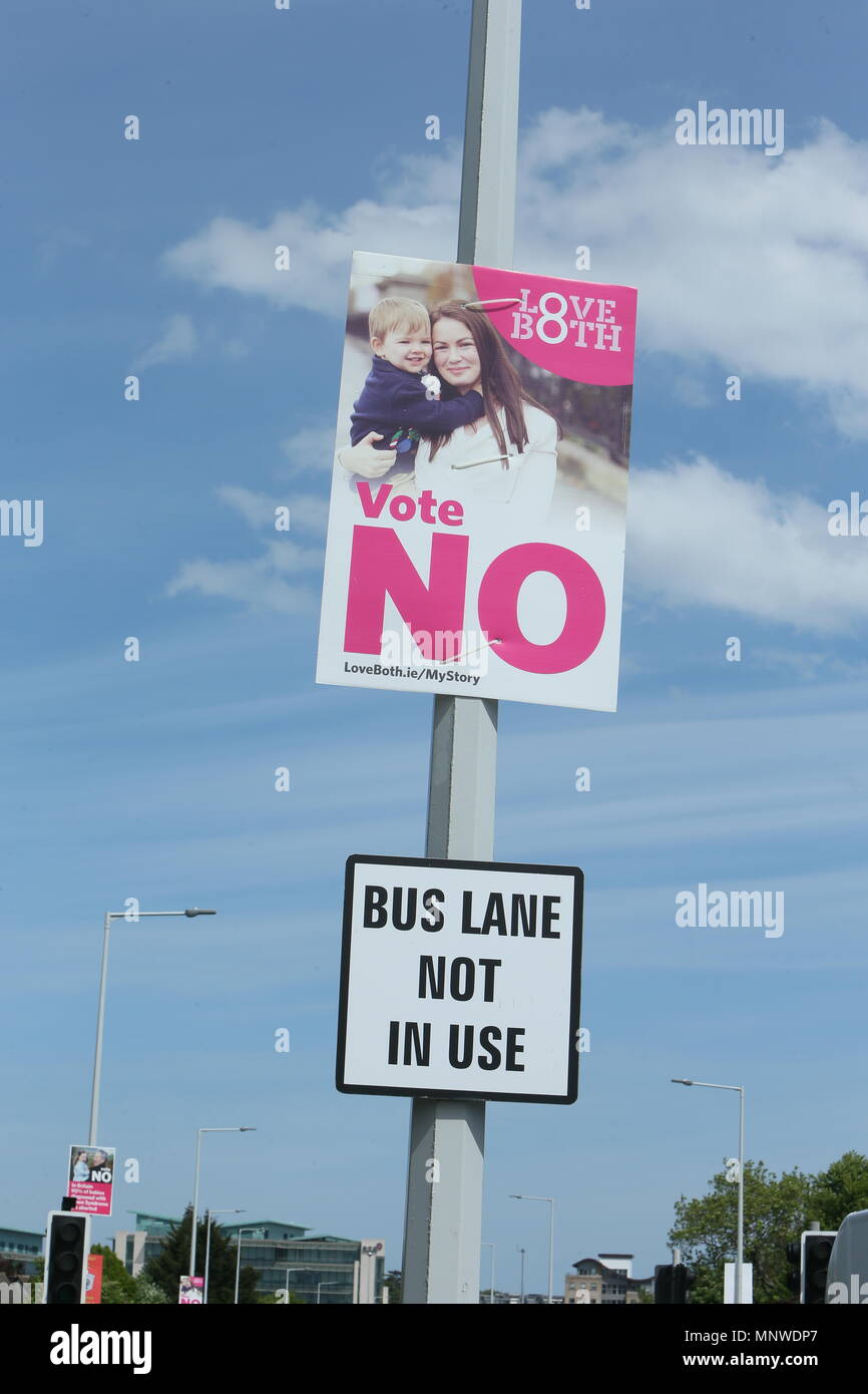 Image of a campaign poster for the Yes side in the Irish 8th Amendment Referendum. The Yes side campaigns to remove the 8th Amendment to the Irish Constitution which stipulates rights for the unborn as part of a move to liberalise the Republic of Ireland's abortion laws. Stock Photo