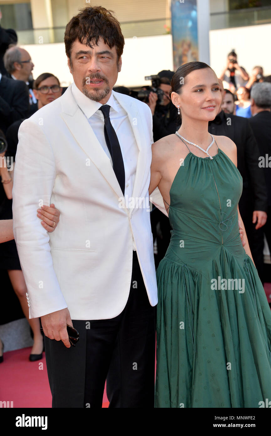 CANNES, FRANCE. May 19, 2018: Virginie Ledoyen & Benicio Del Toro  at the closing gala screening for 'The Man Who Killed Don Quixote' at the 71st Festival de Cannes Picture: Sarah Stewart Stock Photo