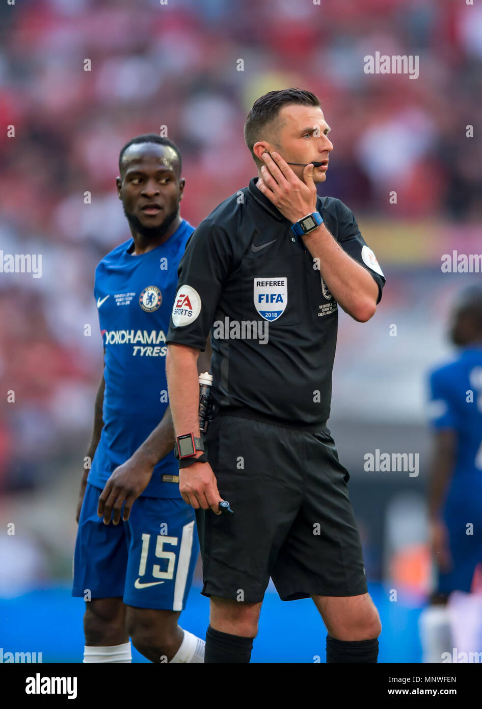 Match referee Michael Oliver during the The FA Cup Final match between