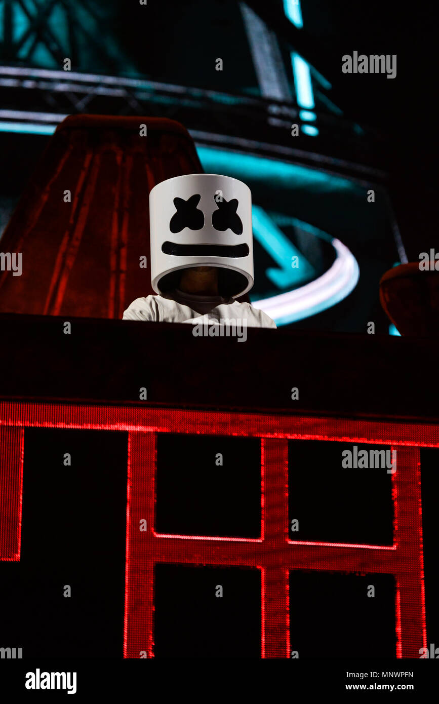 Las Vegas, Nevada, May 20, 2018, Marshmello on stage at the Electric Daisy Carnival, edc