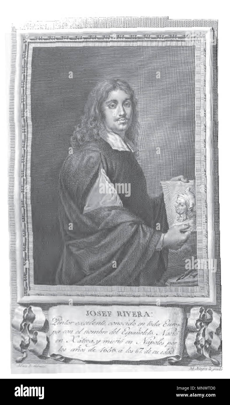 . Retrato de José Ribera. 1791. Al pie de la imagen figuran los datos de su autor. 1066 Josef Rivera Stock Photo