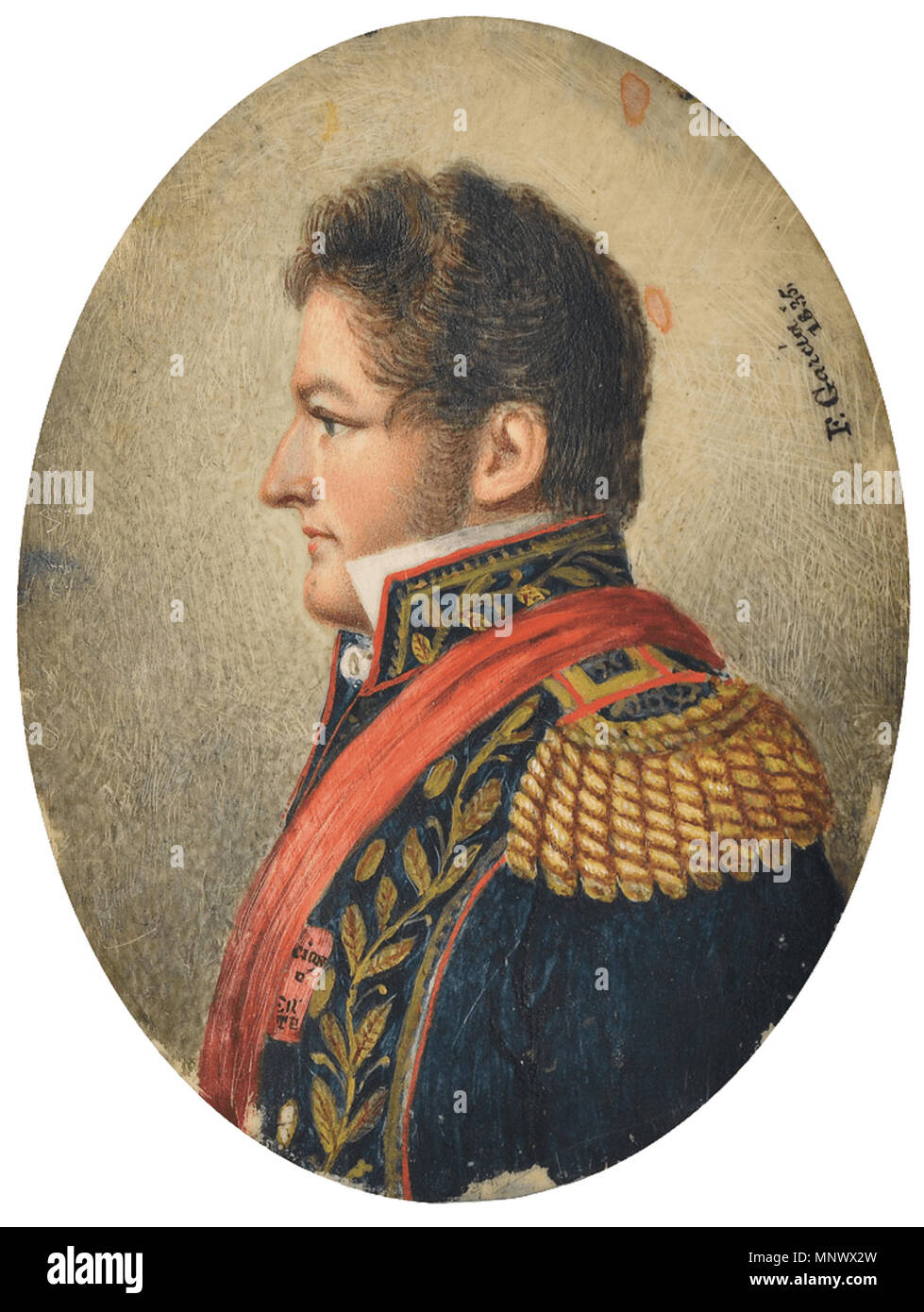 .  Español: Juan Manuel de Rosas at age 42, 1835 . 1835.   1073 Rosas por Molino Stock Photo