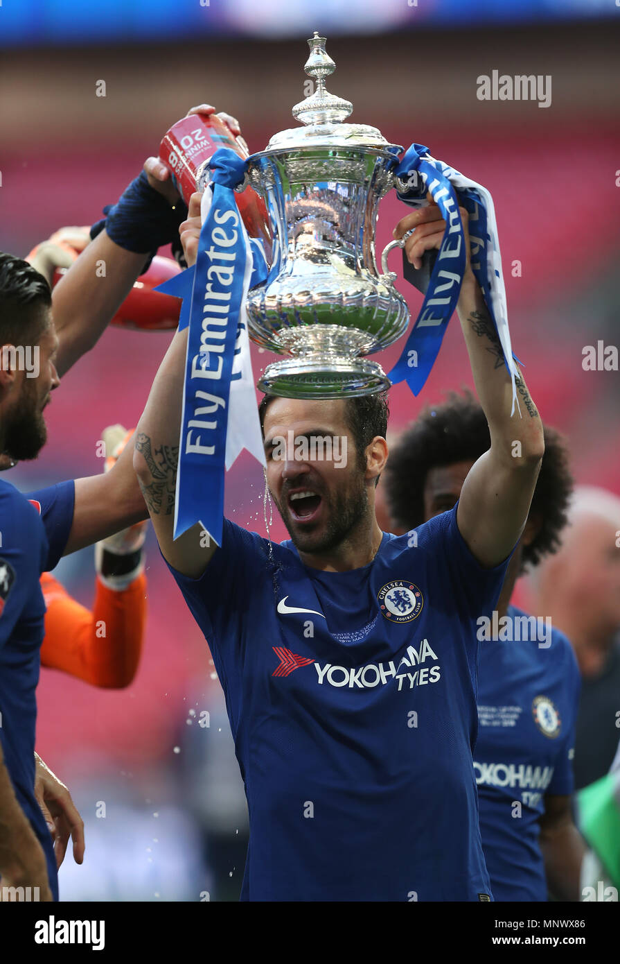 Chelsea S Cesc Fabregas Celebrates With The Fa Cup Trophy After The Game During The Emirates Fa Cup Final At Wembley Stadium London Stock Photo Alamy
