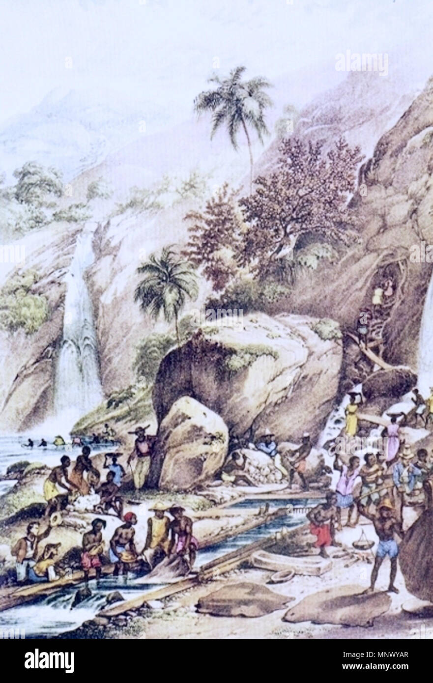 English Gold Mining Near Itacolomi Montain Portugues Mineracao