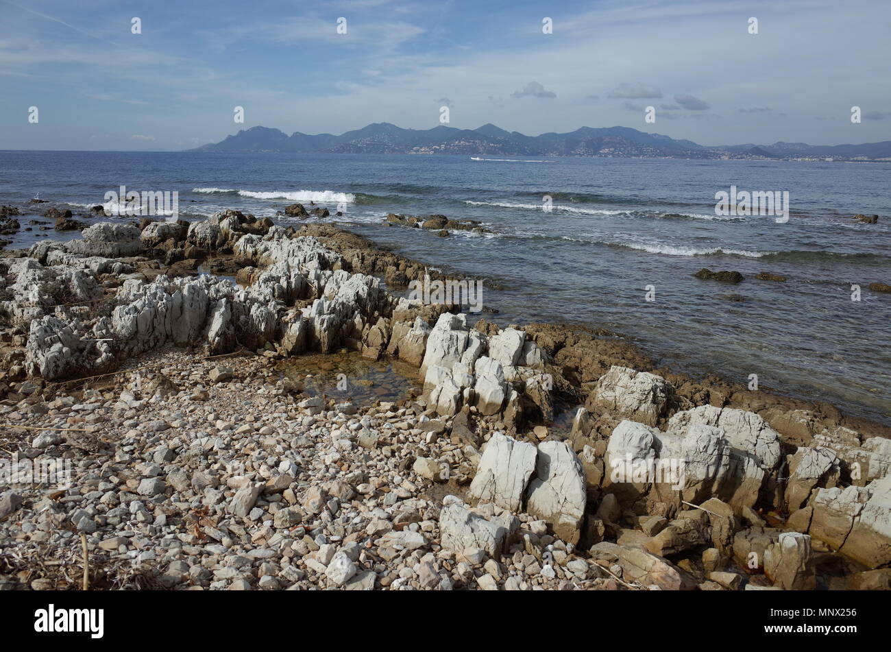 Beach, Île SainteMarguerite, Iles de Lerins, Cannes, France Stock