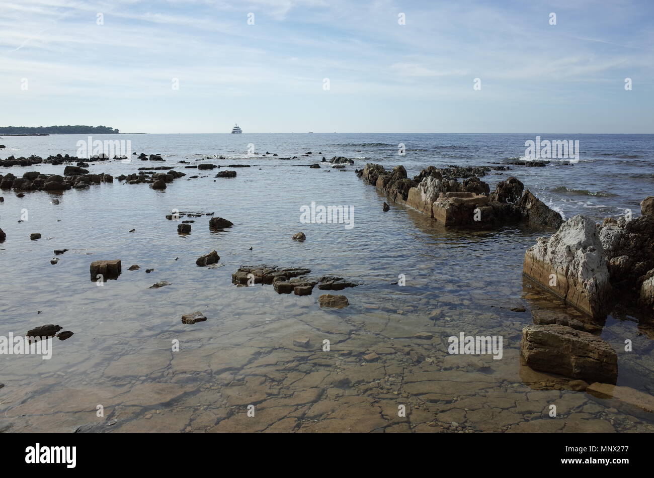 Beach, Île SainteMarguerite, Iles de Lerins, Cannes, France Stock