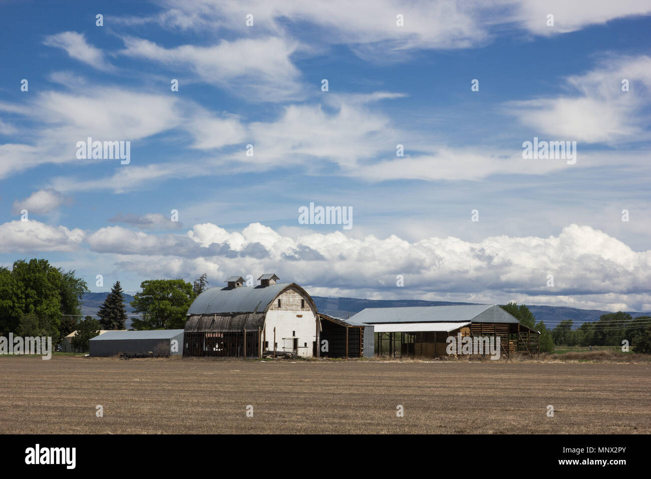 Ellensburg, Washington / USA May 9, 2018 A large barn and with