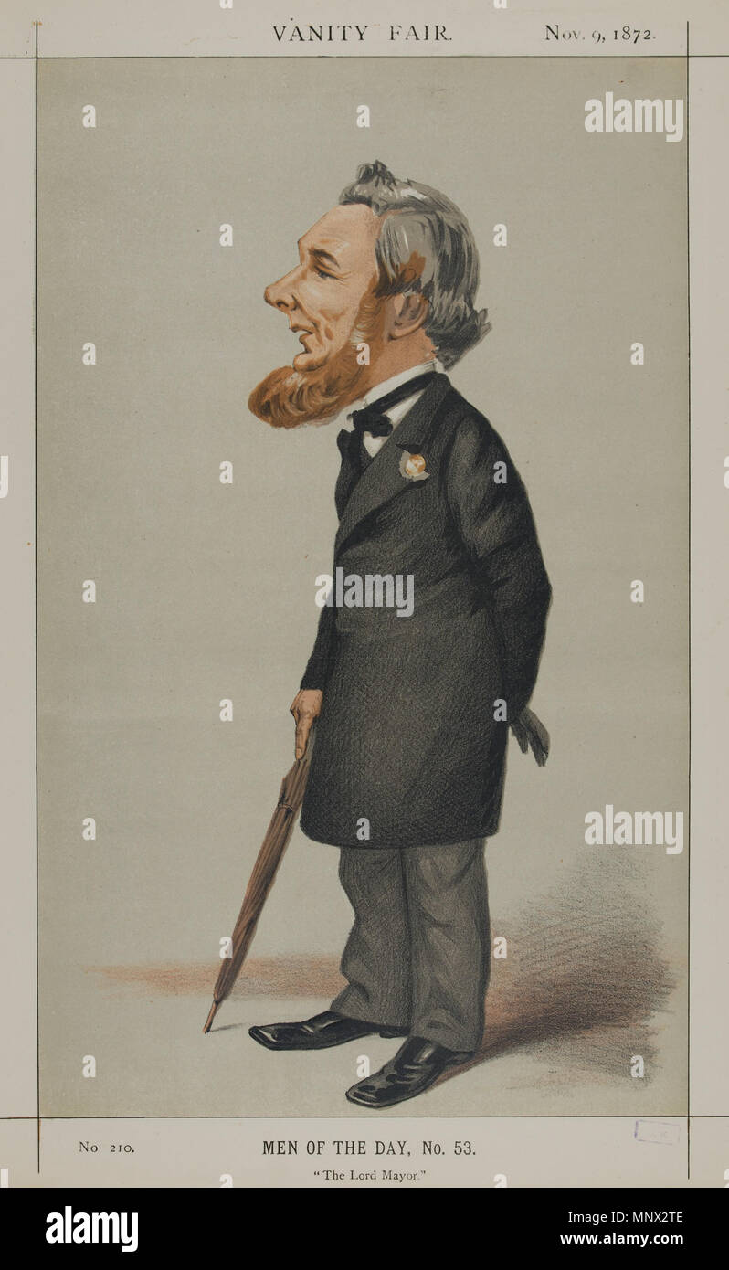 . Men of the Day No.53: Caricature of Sir Sydney Waterlow. Caption reads: 'The Lord Mayor.' . 9 November 1872. 'Cecioni'   Adriano Cecioni  (1836–1886)     Description Italian artist, caricaturist and sculptor  Date of birth/death 26 July 1836 23 May 1886  Location of birth/death Vaglia Florence  Work location  Italy,  United Kingdom  Authority control  : Q2250712 VIAF: 77235641 ISNI: 0000 0000 6630 3187 ULAN: 500030974 LCCN: nr90012222 GND: 12395861X WorldCat 1253 Sydney Hedley Waterlow, Vanity Fair, 1872-11-09 Stock Photo