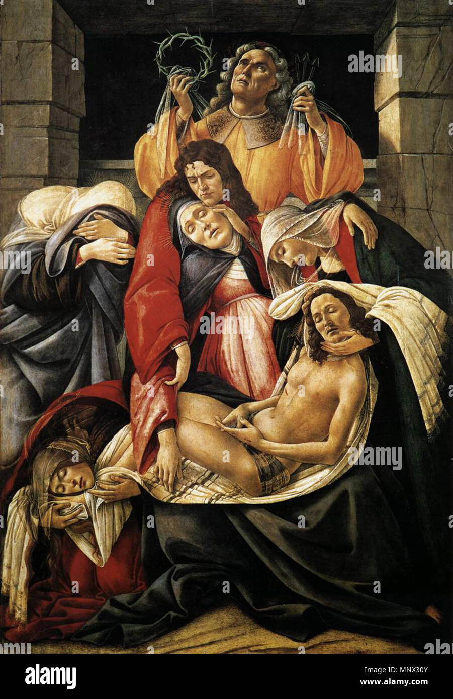 Lamentation over the Dead Christ   circa 1495.   1093 Sandro Botticelli - Lamentation over the Dead Christ - WGA02828 Stock Photo