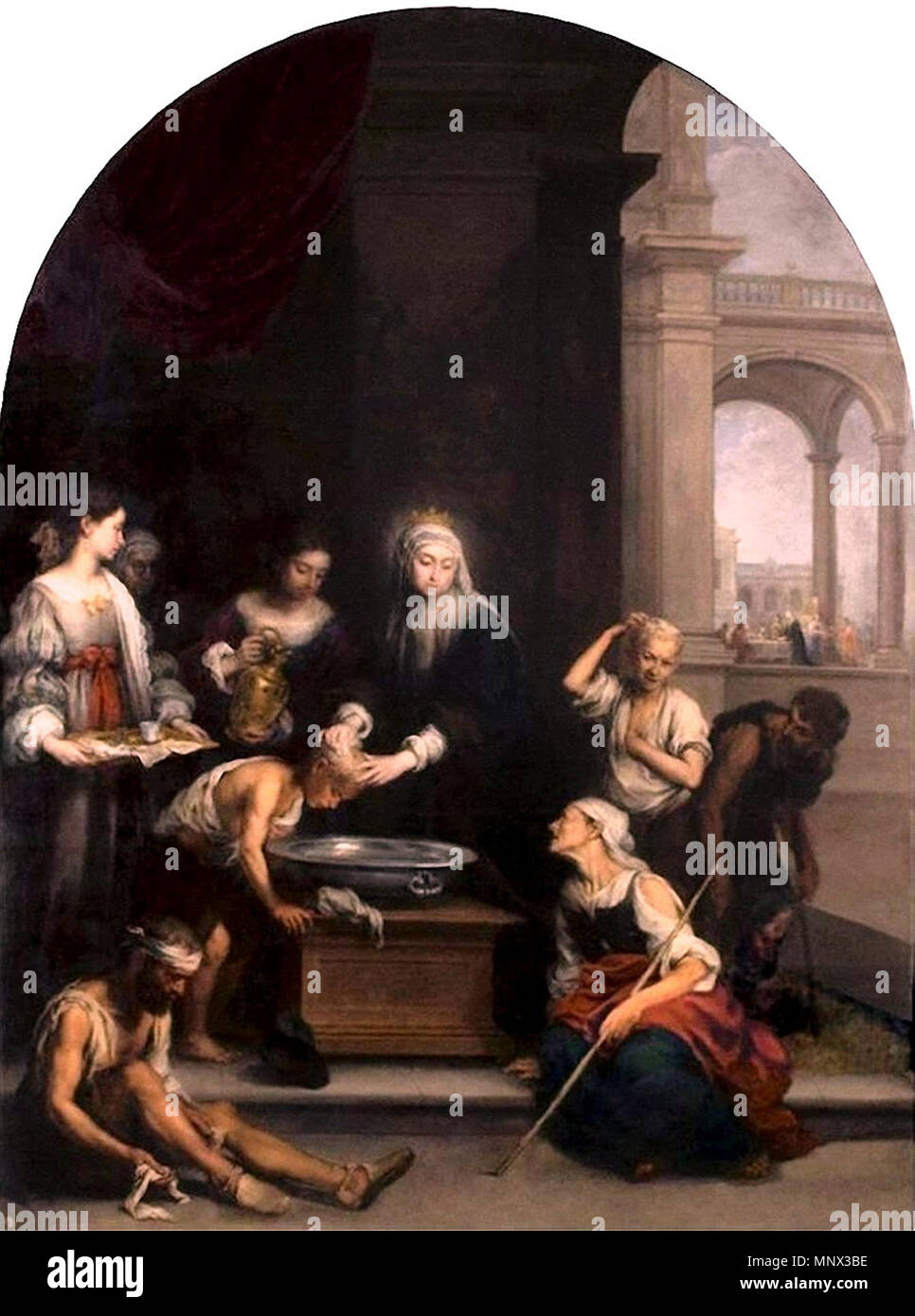 1094 Santa Isabel de Hungría curando tiñosos. Stock Photo