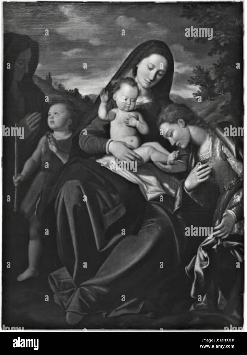 Madonna and Child with Saints Johtn the Baptist, Elizabeth and ...