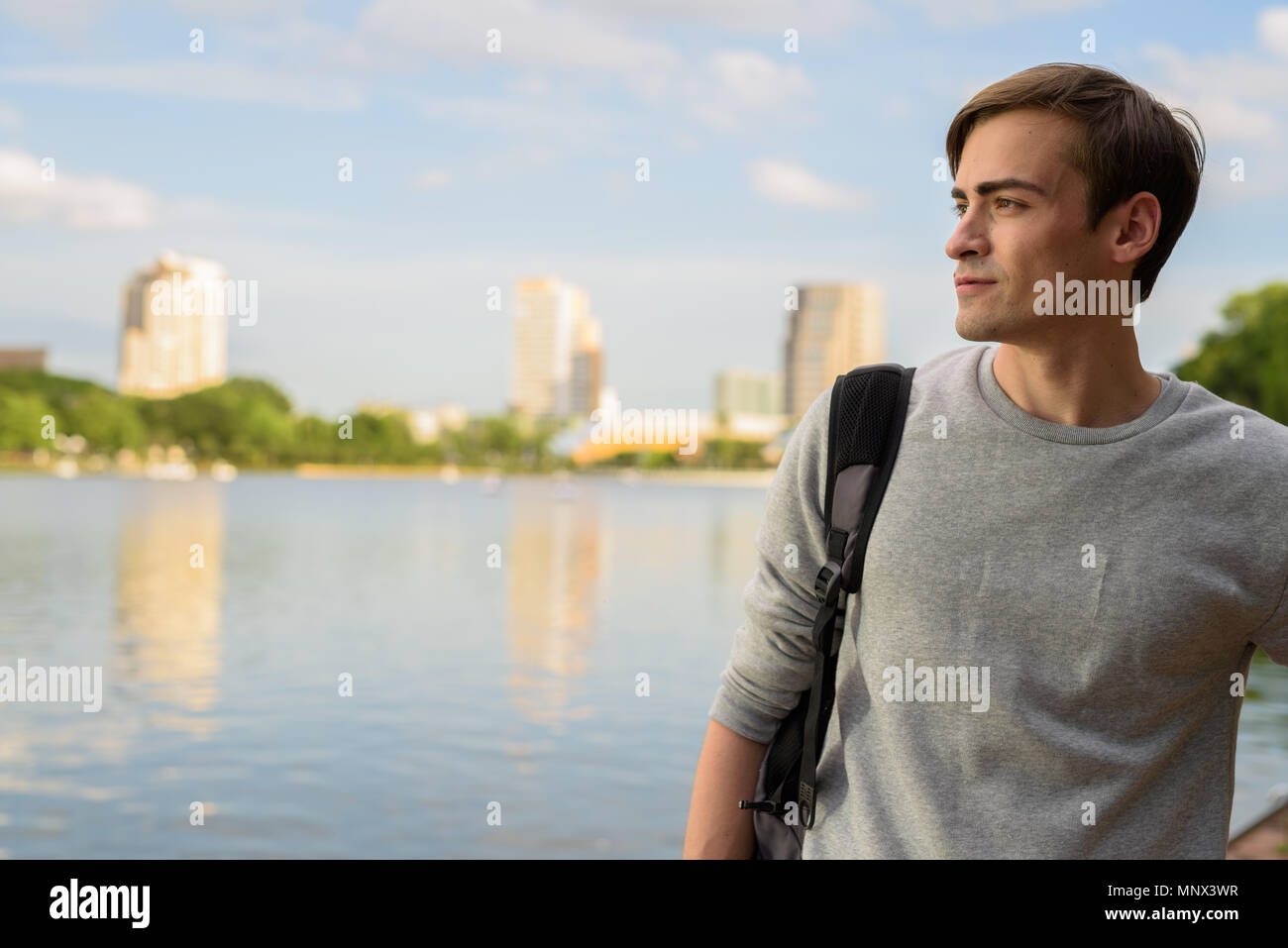 Outdoor portrait smiling young man hi-res stock photography and images ...