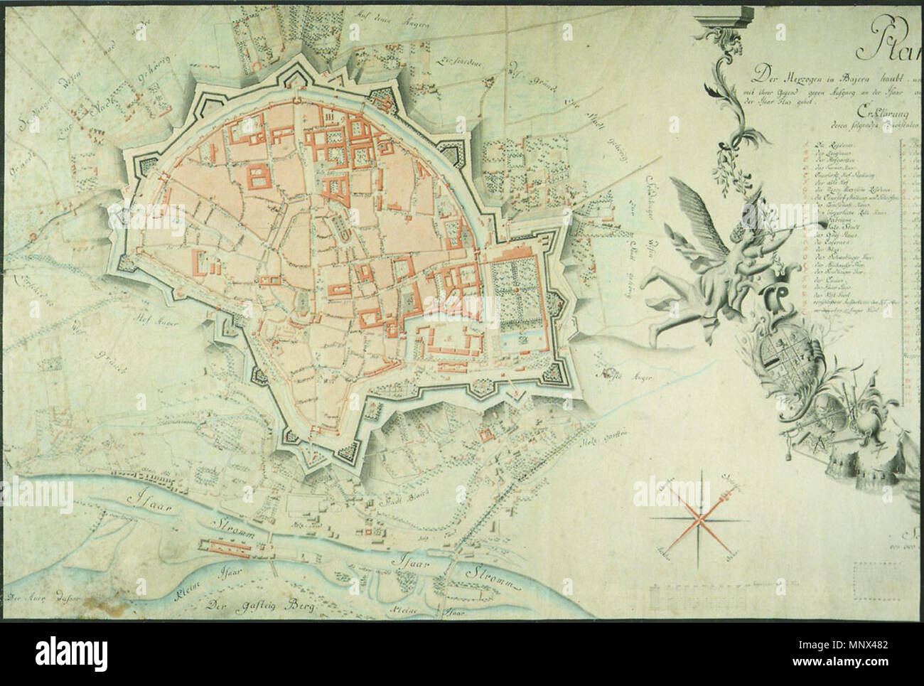 . Deutsch: Karte Münchens mit der Wallbefestigung . 1781. Josef Ernst Finster 1098 Sb 003 Stock Photo