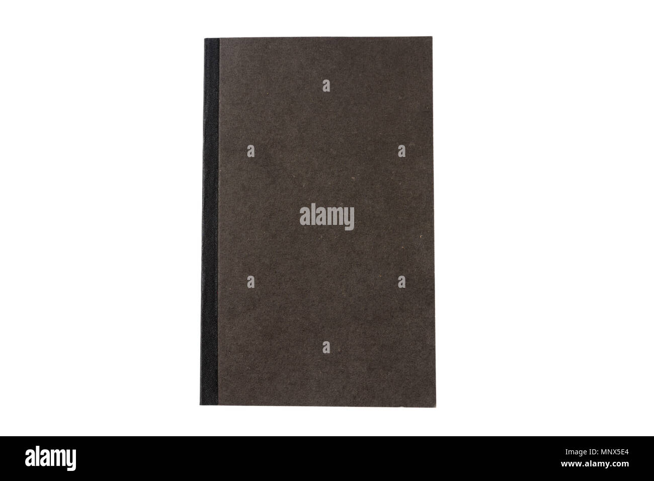 Black blank book isolated on white background, top view, space for text Stock Photo