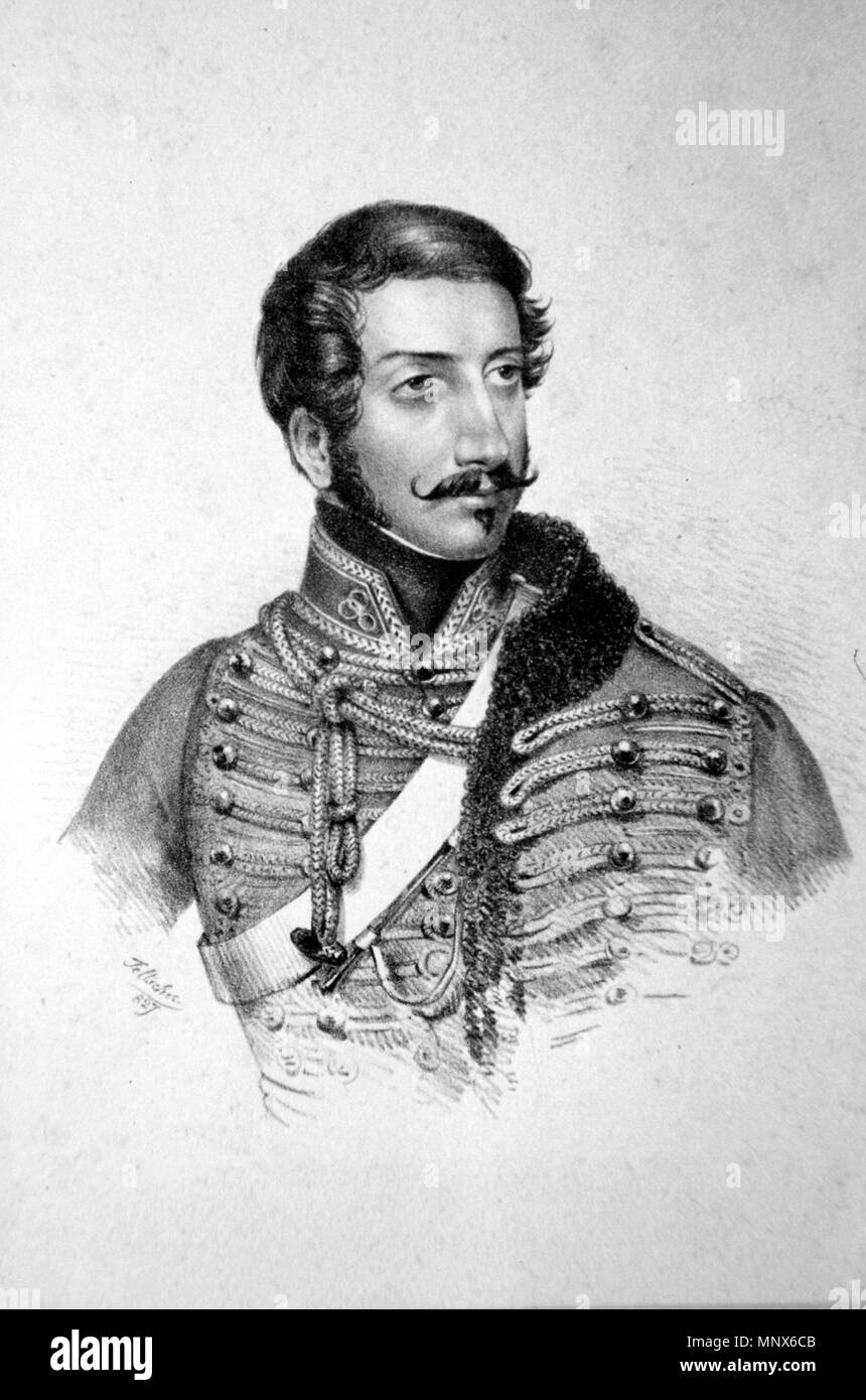 OLYMPUS DIGITAL CAMERA    . Deutsch: Karl Bigot de St. Quentin (1805-1889), k. k. General der Kavallerie. Lithographie von Josef Eduard Teltscher, 1827 . 1827. Josef Eduard Teltscher (1801-1837) 758 Karl Bigot de St. Quentin Litho Stock Photo