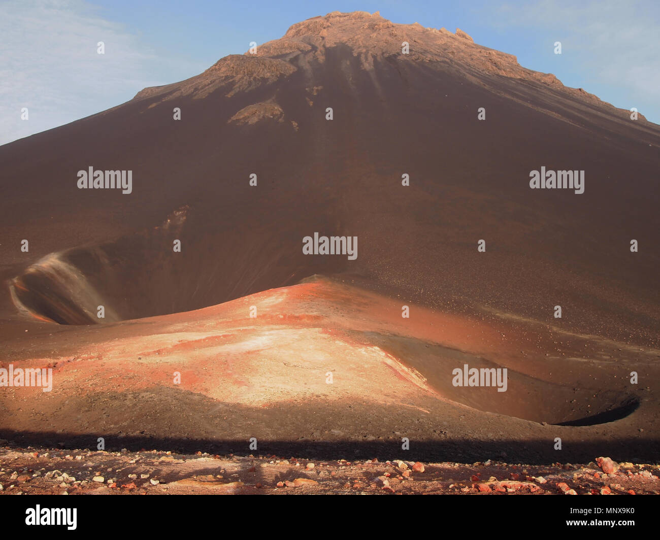 The Fogo volcano in the island of the same name, Cape Verde archipelago ...
