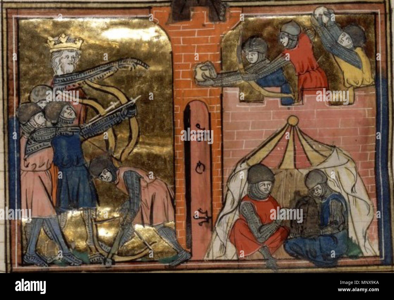 . Français : Siège de Shaizar (1138) . 1337. Maître de Fauvel 1119 Siege de Shaizar (1138) Stock Photo