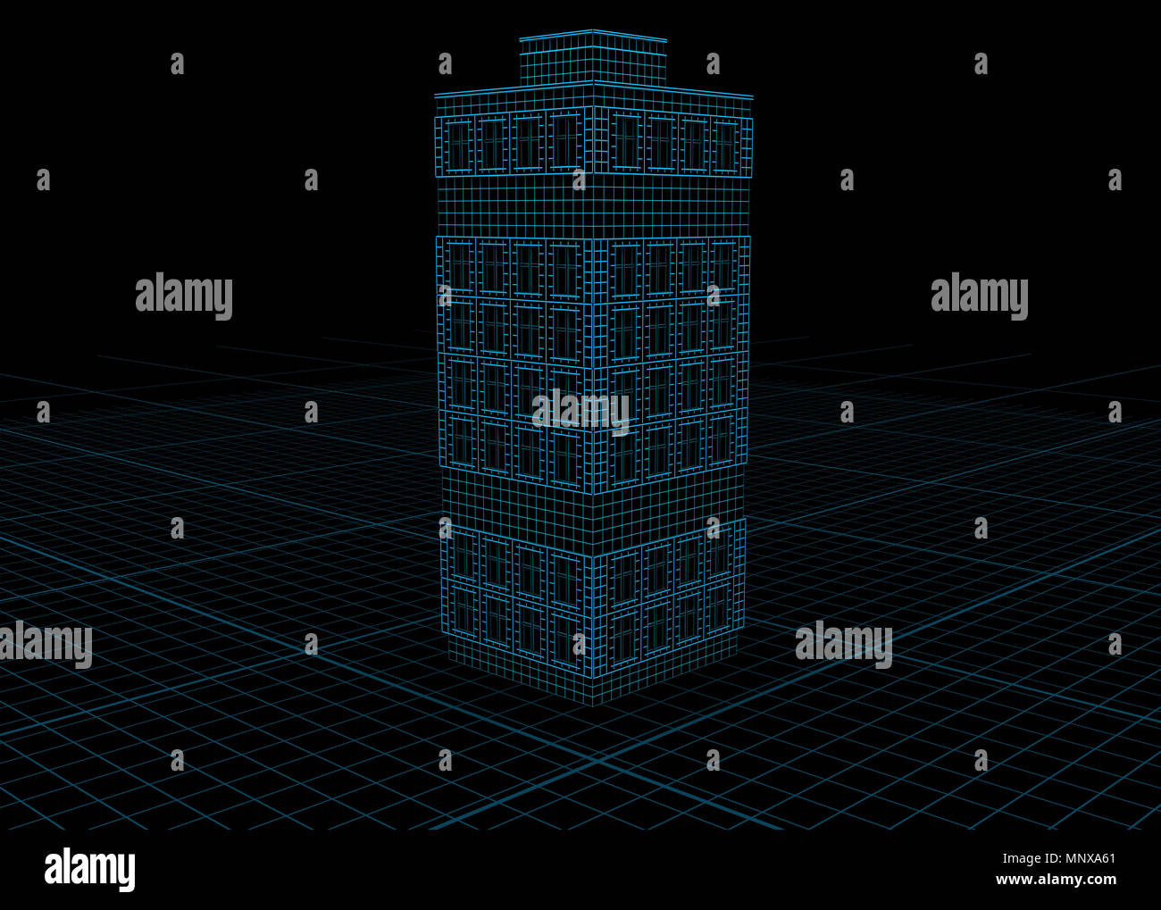 3d building blueprint hi-res stock photography and images - Alamy